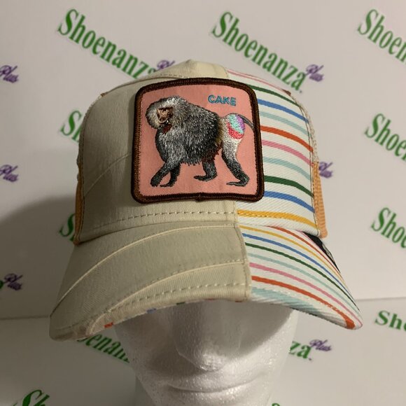 Goorin Bros Friday Drop The Farm DCU ON A TA Cake Baboon Trucker Hat Cap - Picture 1 of 7